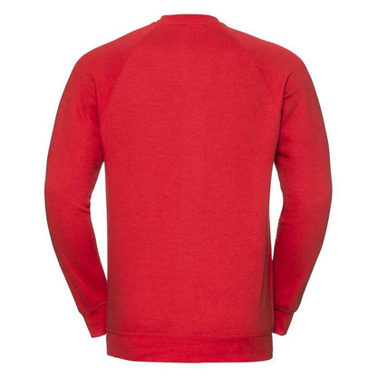 Bright Red - Back - Russell Mens Spotshield Raglan Sweatshirt