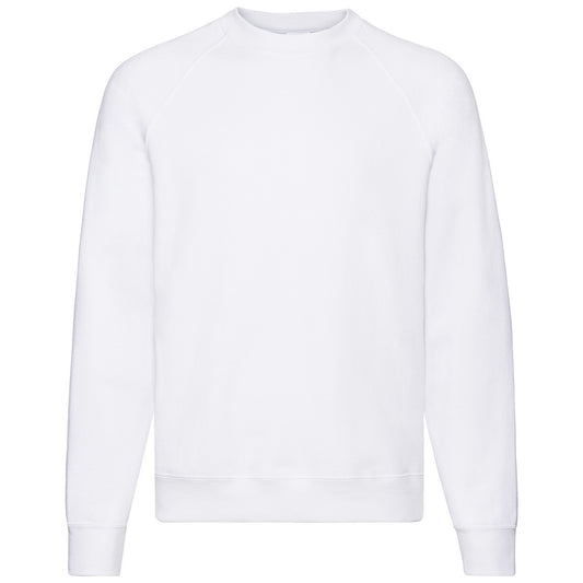 White - Front - Fruit Of The Loom Mens Classic Heather Raglan Sweatshirt
