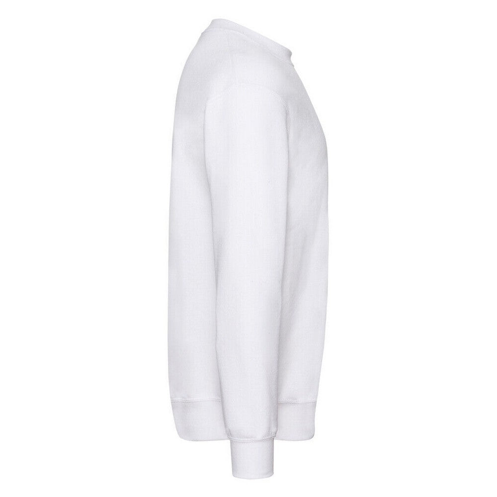 White - Side - Fruit Of The Loom Mens Classic Heather Raglan Sweatshirt