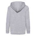 Grey - Back - Fruit of the Loom Childrens-Kids Classic Heather Hooded Sweatshirt