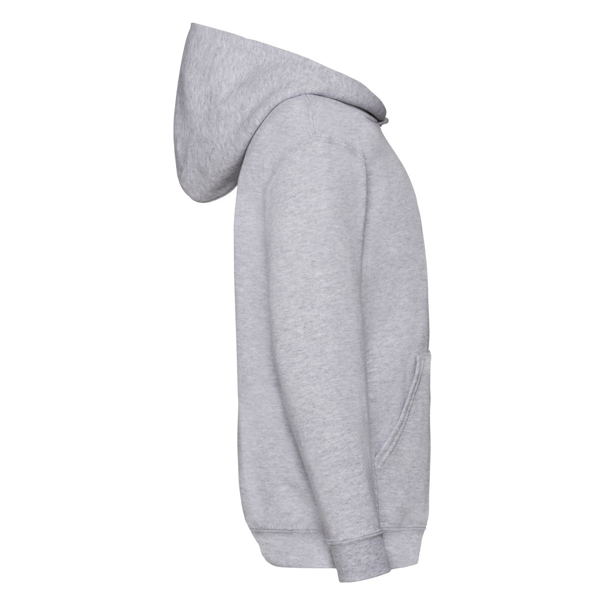 Grey - Side - Fruit Of The Loom Childrens-Kids Classic Heather Hooded Sweatshirt