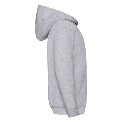 Grey - Side - Fruit Of The Loom Childrens-Kids Classic Heather Hooded Sweatshirt