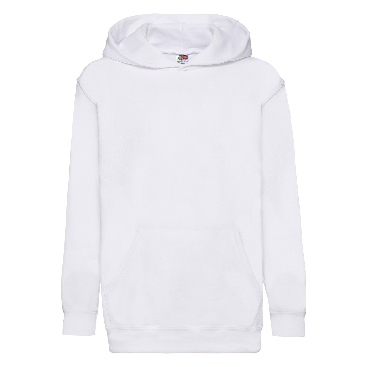 White - Front - Fruit Of The Loom Childrens-Kids Classic Heather Hooded Sweatshirt