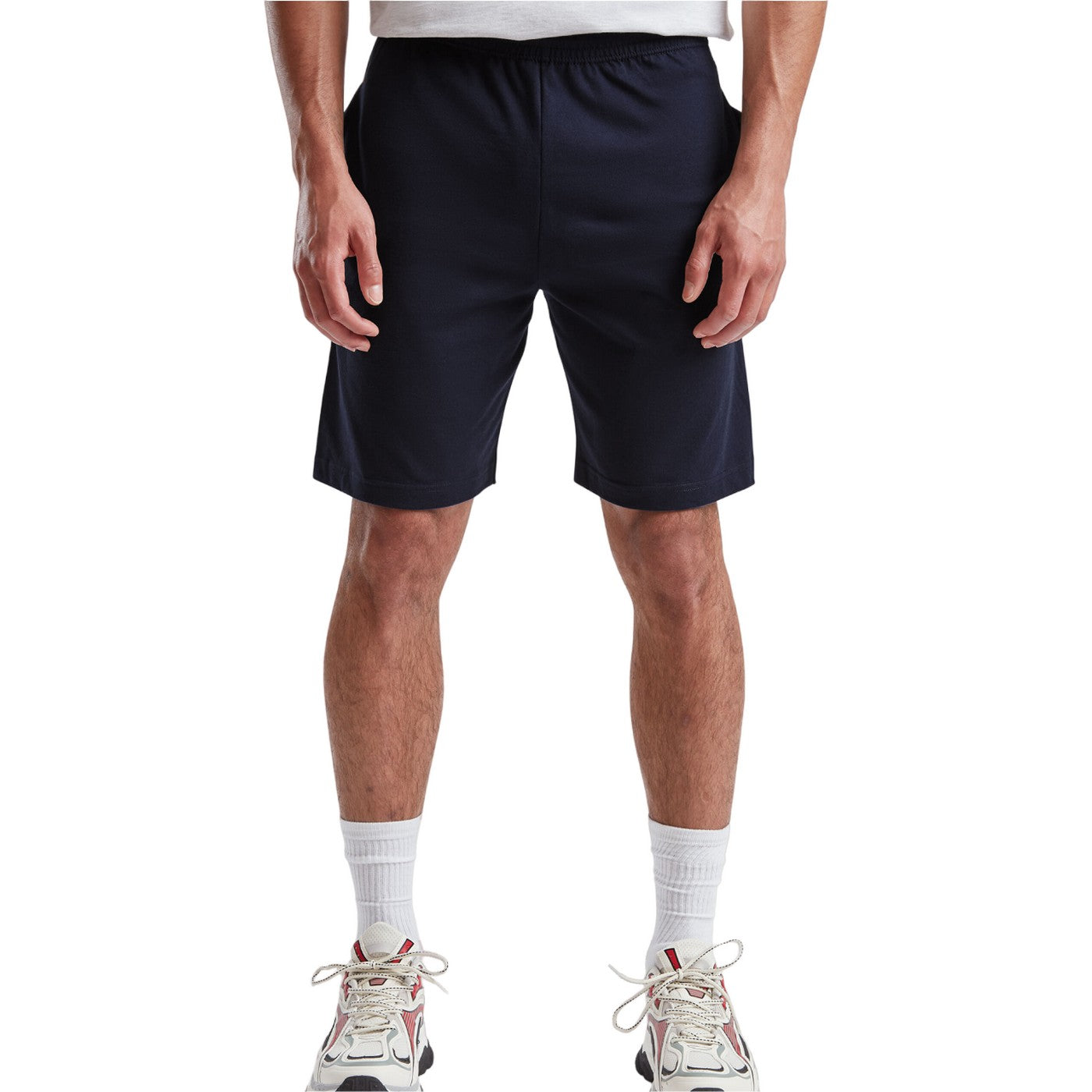 Deep Navy - Side - Fruit of the Loom Mens Iconic 195 Jersey Shorts