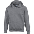 Graphite Heather - Front - Gildan Childrens-Kids Heavy Blend Hooded Sweatshirt