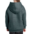 Dark Heather - Back - Gildan Childrens-Kids Heavy Blend Hooded Sweatshirt