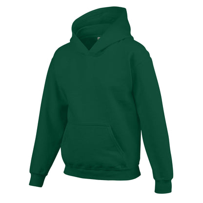 Fan Dark Green - Side - Gildan Childrens-Kids Heavy Blend Hooded Sweatshirt