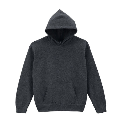 Fan Charcoal Heather - Front - Gildan Childrens-Kids Heavy Blend Hooded Sweatshirt