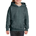 Dark Heather - Side - Gildan Childrens-Kids Heavy Blend Hooded Sweatshirt