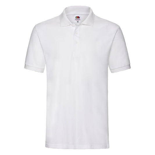 White - Front - Fruit of the Loom Unisex Adult Premium Cotton Pique Polo Shirt