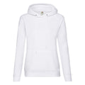 White - Front - Fruit of the Loom Womens-Ladies Classic Hooded Lady Fit Sweatshirt