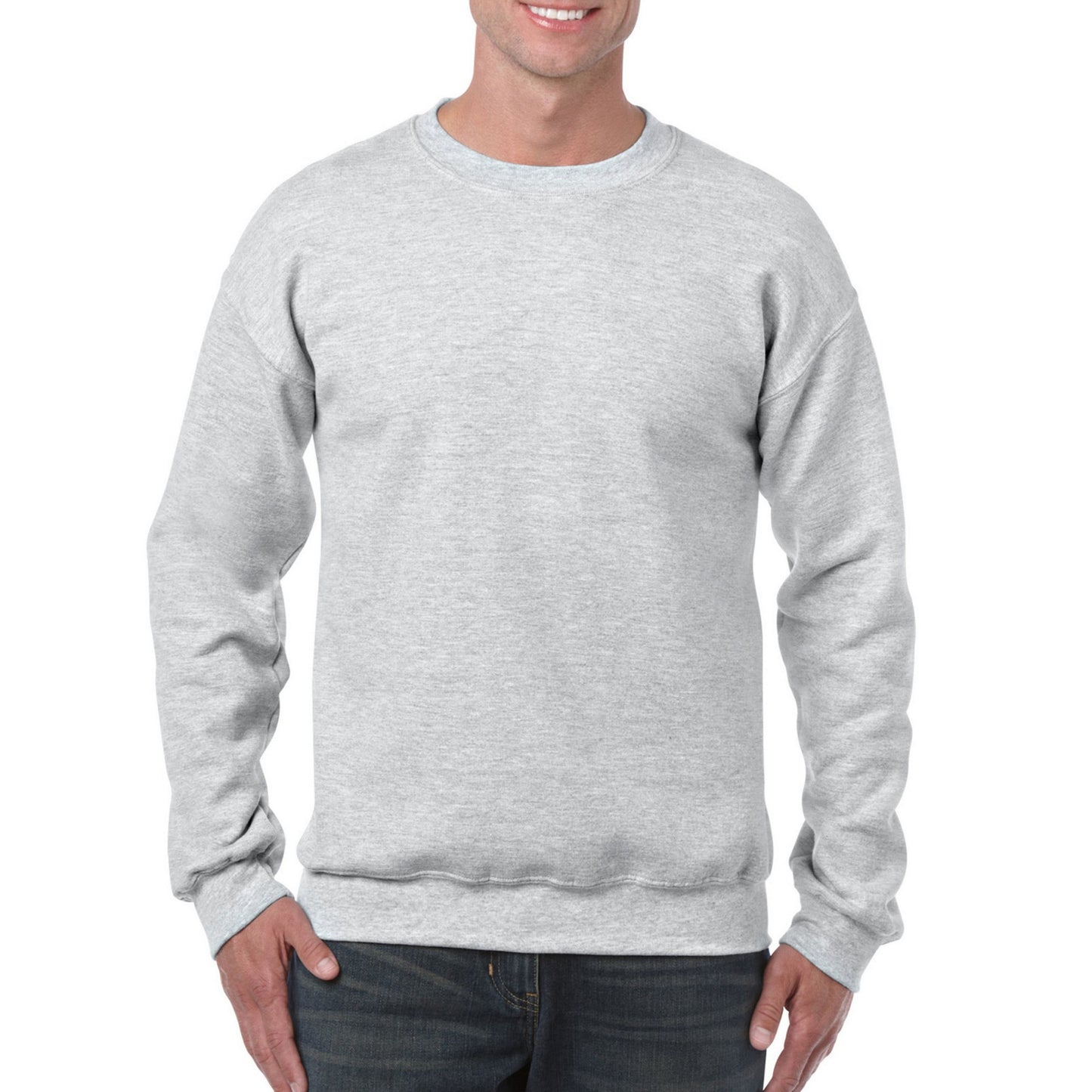 Ash - Front - Gildan Mens Heavy Blend Sweatshirt
