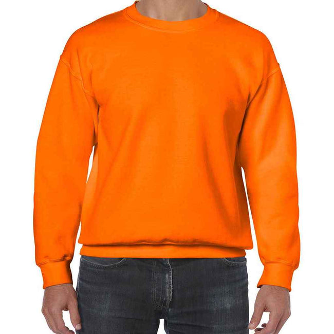 Safety Orange - Side - Gildan Mens Heavy Blend Sweatshirt