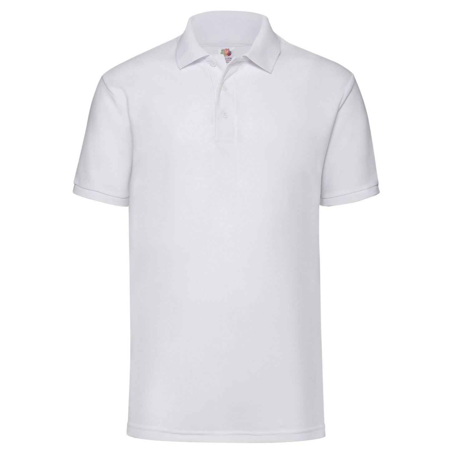White - Front - Fruit of the Loom Mens Polycotton Pique Polo Shirt