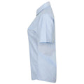 Blue - Side - Henbury Womens-Ladies Oxford Short-Sleeved Formal Shirt