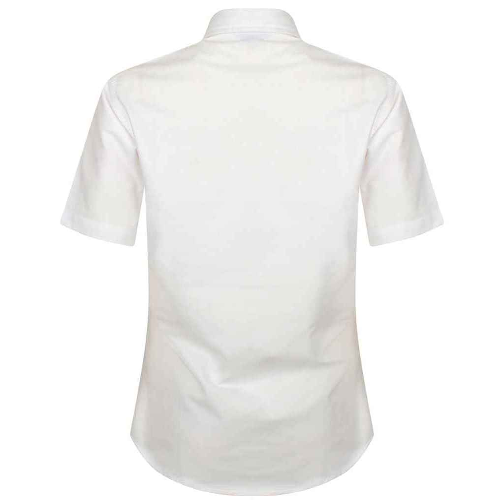 White - Back - Henbury Womens-Ladies Oxford Short-Sleeved Formal Shirt