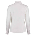 White - Back - Kustom Kit Womens-Ladies Mandarin Collar Long-Sleeved Shirt