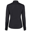 Black - Back - Kustom Kit Womens-Ladies Mandarin Collar Long-Sleeved Shirt