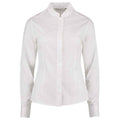 White - Front - Kustom Kit Womens-Ladies Mandarin Collar Long-Sleeved Shirt