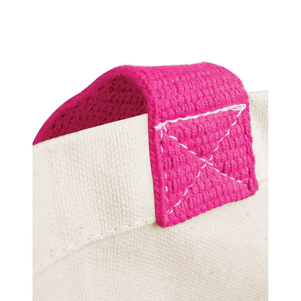Fuchsia - Side - Westford Mill Classic Jute Shopper Bag