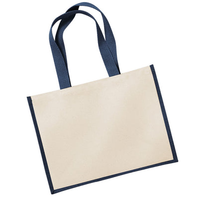 Navy - Back - Westford Mill Classic Jute Shopper Bag