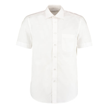 White - Front - Kustom Kit Mens Business Short-Sleeved Shirt