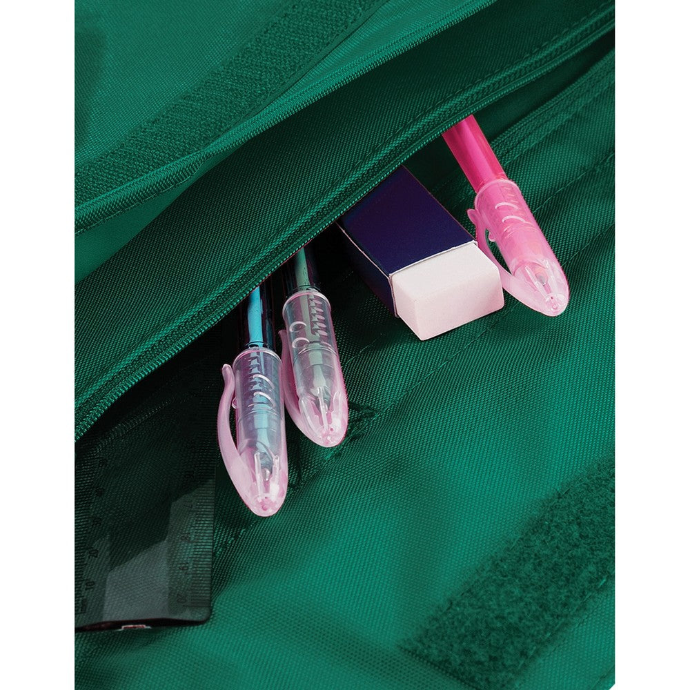 Bottle Green - Back - Quadra Childrens-Kids Reflective Adjustable Strap Book Bag