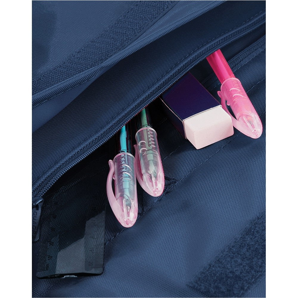 French Navy - Back - Quadra Childrens-Kids Reflective Adjustable Strap Book Bag