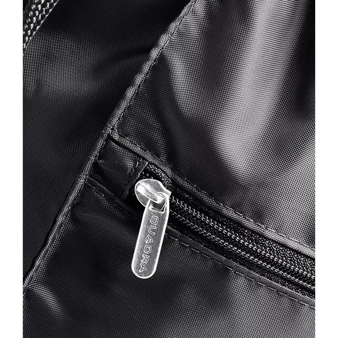 Black - Back - Quadra Premium Drawstring Bag