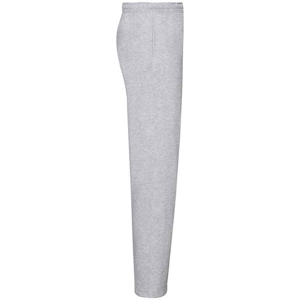 Heather Grey - Side - Fruit of the Loom Unisex Adult Classic Heather Open Hem Jogging Bottoms