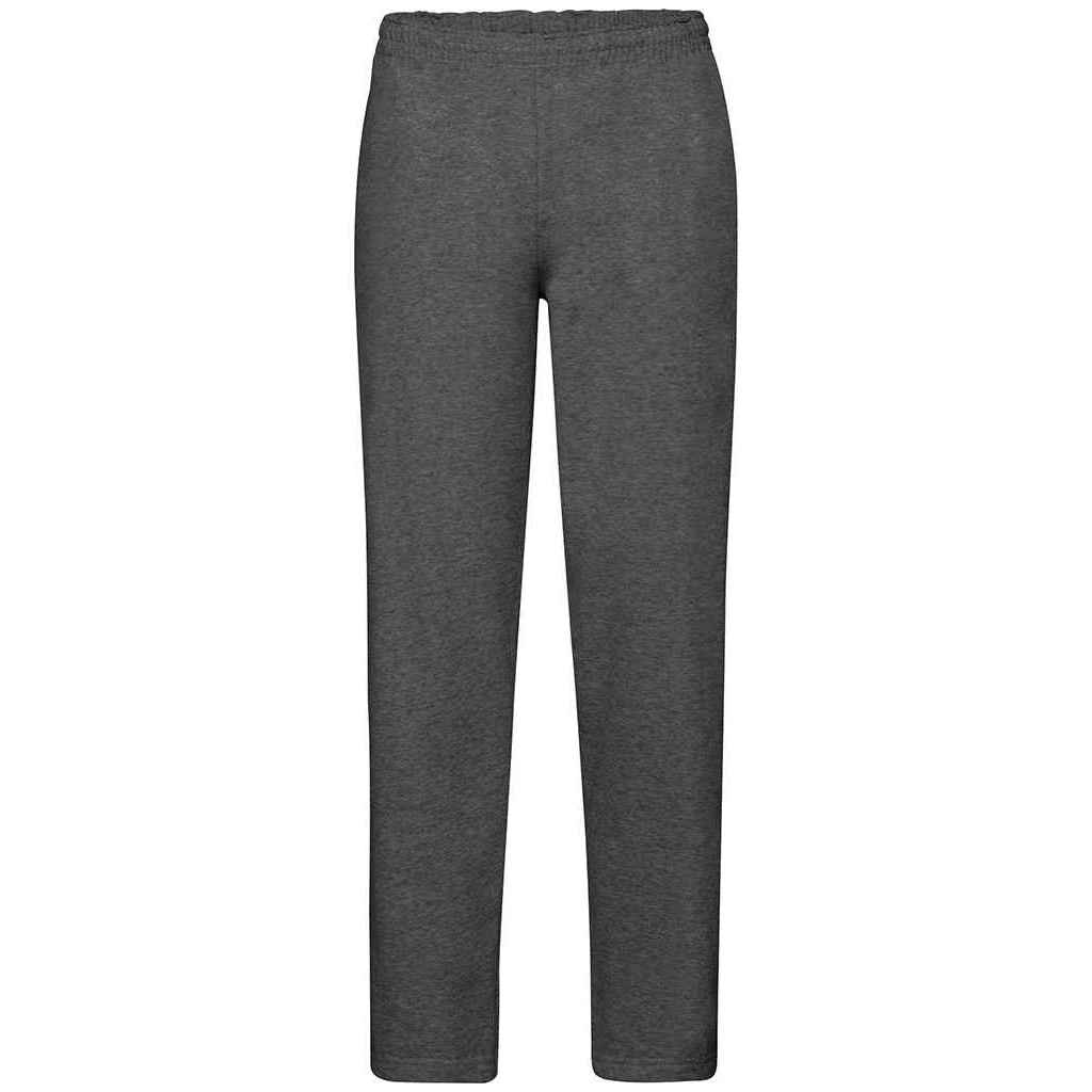 Dark Heather - Front - Fruit Of The Loom Unisex Adult Classic Heather Open Hem Jogging Bottoms
