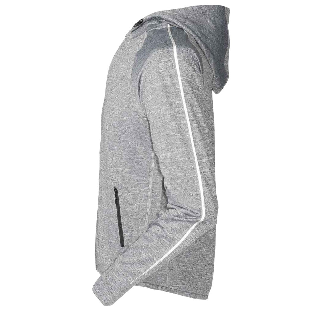 Grey Marl - Side - Tombo Womens-Ladies Lightweight Running Hoodie