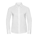 White - Front - Russell Collection Womens Oxford Long-Sleeved Shirt