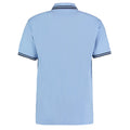 Light Blue-Navy - Back - Kustom Kit Mens Tipped Cotton Pique Polo Shirt