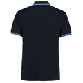 Navy-Light Blue - Back - Kustom Kit Mens Tipped Cotton Pique Polo Shirt