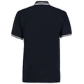 Navy-White - Back - Kustom Kit Mens Tipped Cotton Pique Polo Shirt