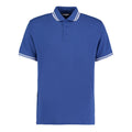 Royal Blue-White - Front - Kustom Kit Mens Tipped Cotton Pique Polo Shirt