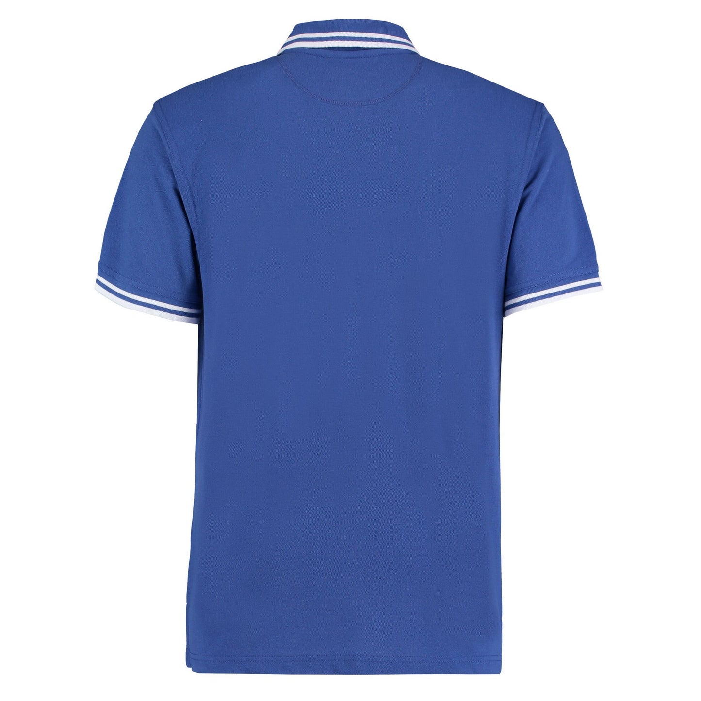 Royal Blue-White - Back - Kustom Kit Mens Tipped Cotton Pique Polo Shirt