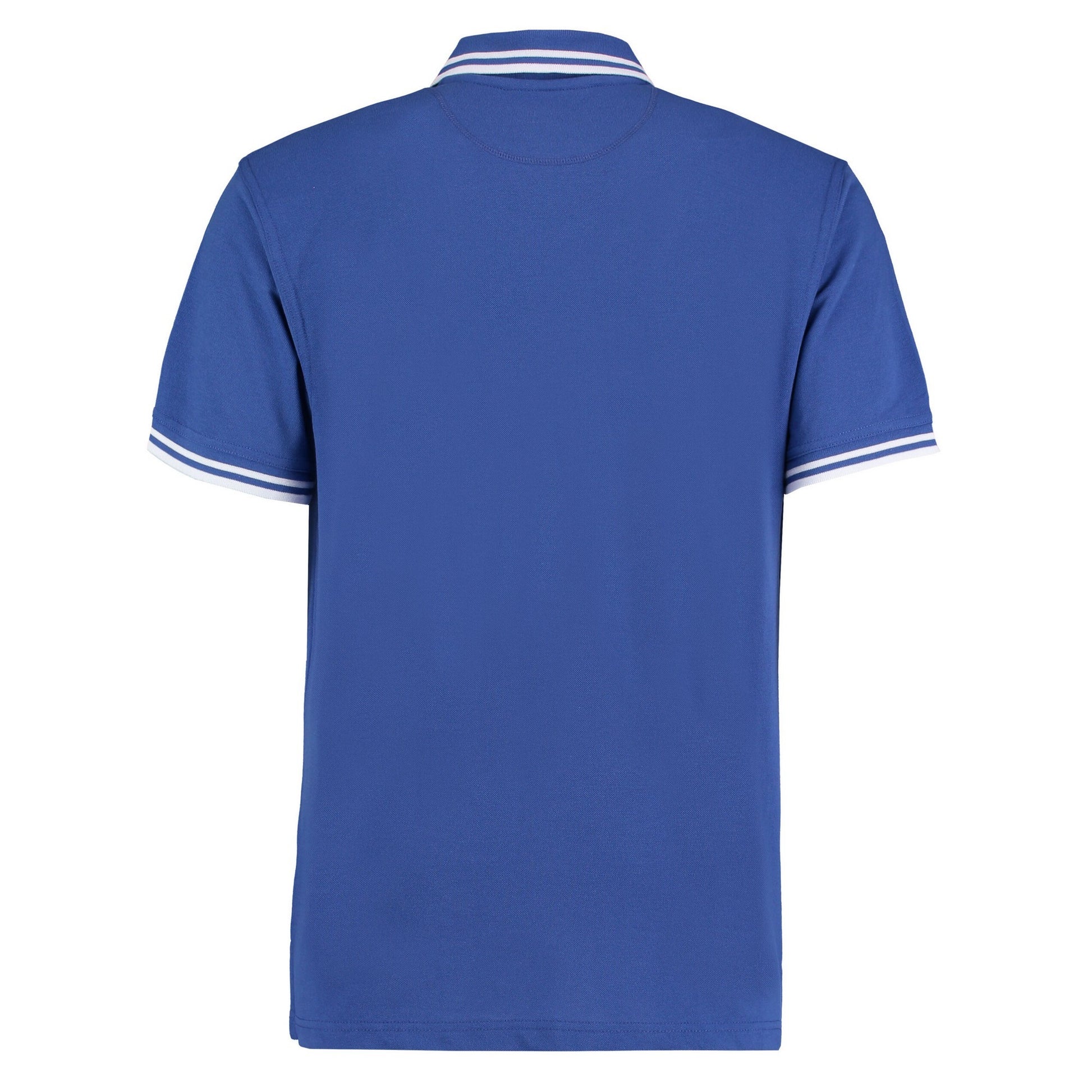 Royal Blue-White - Back - Kustom Kit Mens Tipped Cotton Pique Polo Shirt
