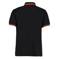 Black-Orange - Back - Kustom Kit Mens Tipped Cotton Pique Polo Shirt
