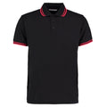 Black-Red - Front - Kustom Kit Mens Tipped Cotton Pique Polo Shirt