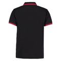 Black-Red - Back - Kustom Kit Mens Tipped Cotton Pique Polo Shirt