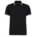 Black-White - Front - Kustom Kit Mens Tipped Cotton Pique Polo Shirt