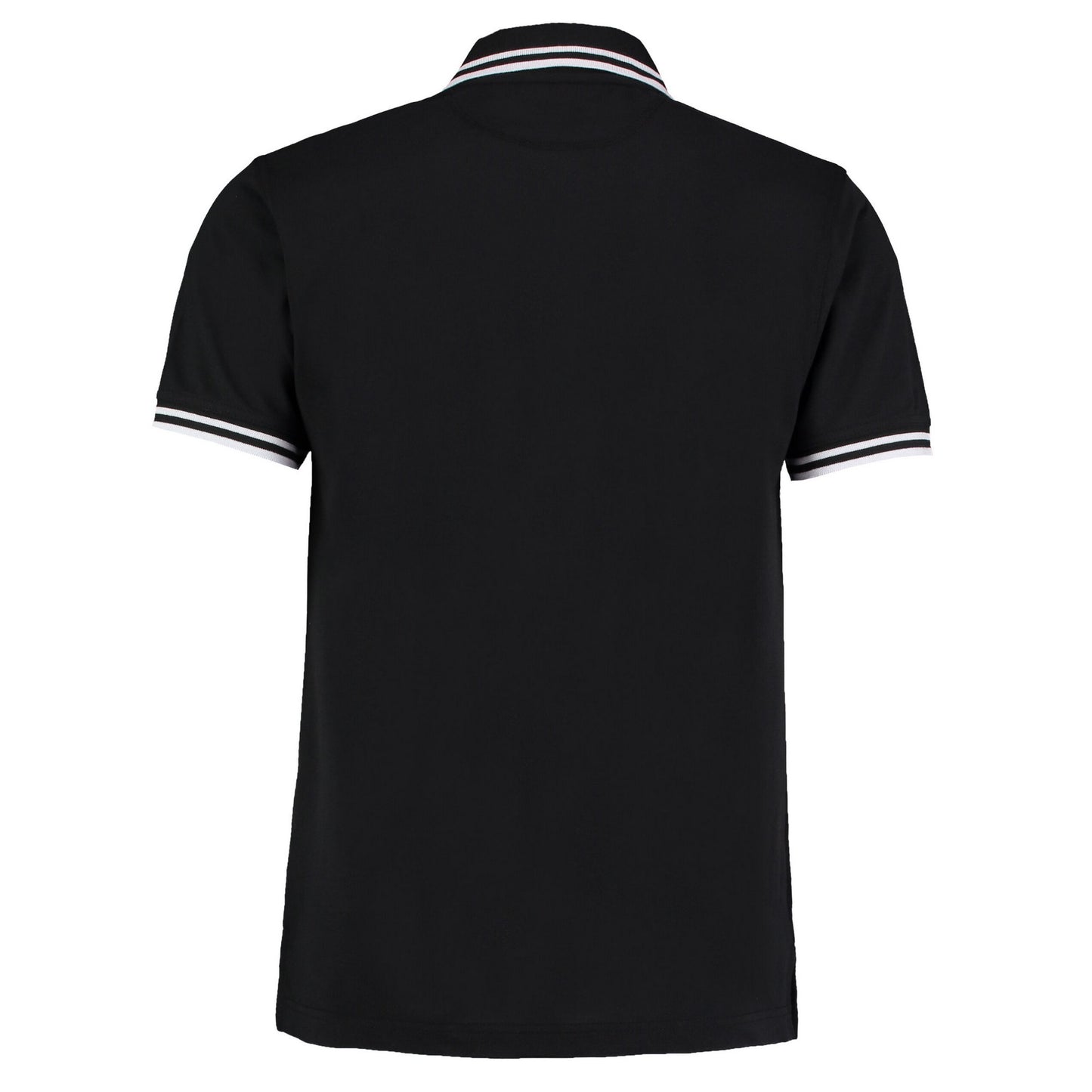 Black-White - Back - Kustom Kit Mens Tipped Cotton Pique Polo Shirt