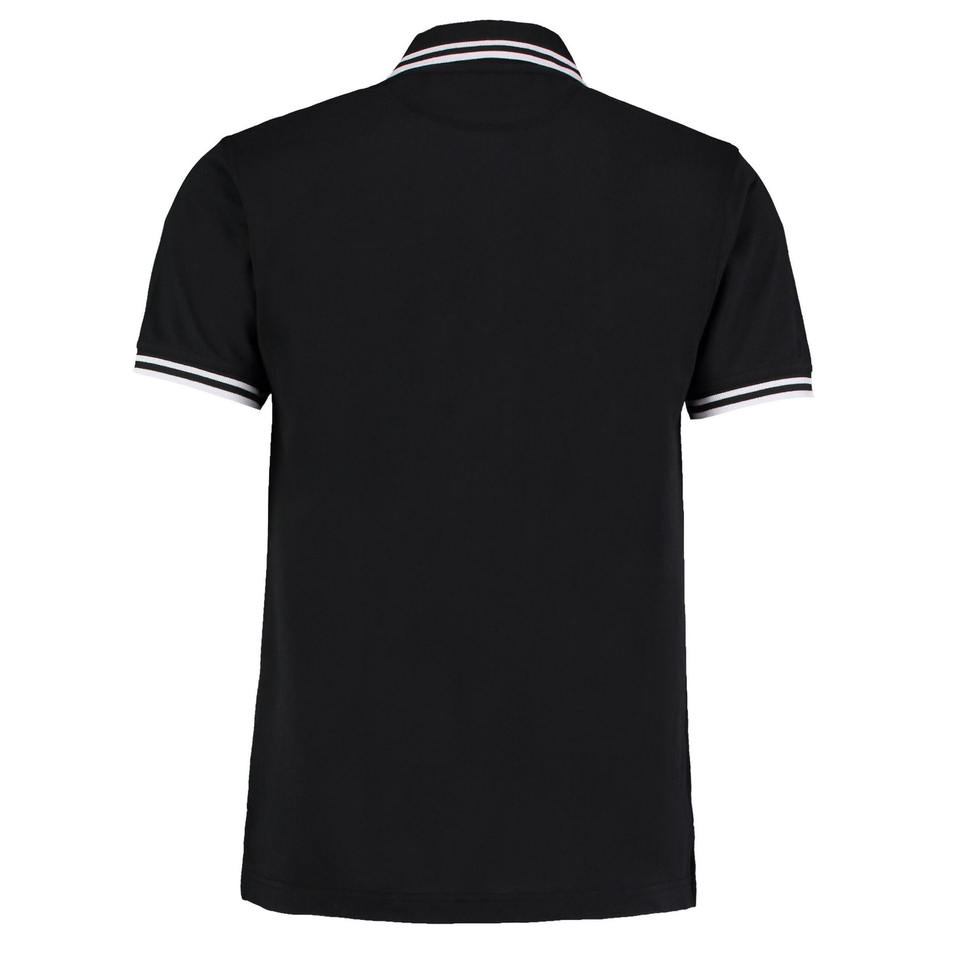 Black-White - Back - Kustom Kit Mens Tipped Cotton Pique Polo Shirt