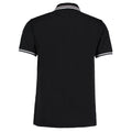 Black-White - Back - Kustom Kit Mens Tipped Cotton Pique Polo Shirt
