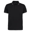 Black-Charcoal - Front - Kustom Kit Mens Tipped Cotton Pique Polo Shirt