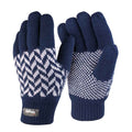 Navy-Grey - Front - Result Winter Essentials Unisex Adult Thinsulate Patterned Gloves