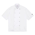 White - Front - Dennys Mens Stud Front Short-Sleeved Chef Jacket