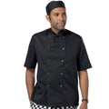Black - Front - Dennys Mens Stud Front Short-Sleeved Chef Jacket
